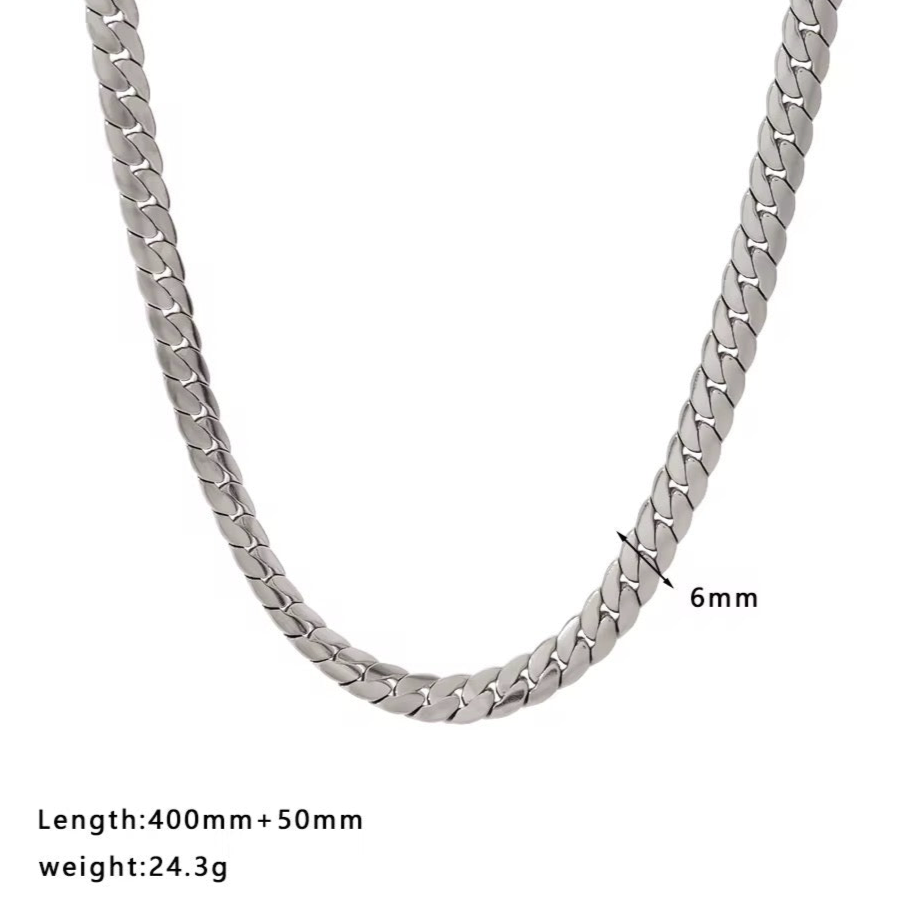 Tessa Flat Silver Necklace
