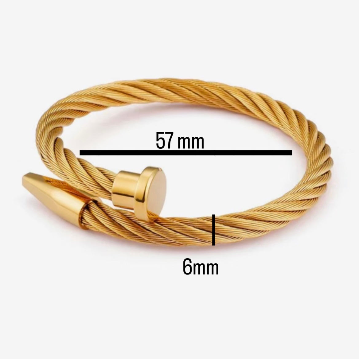 Twisted Nail Gold Bangle