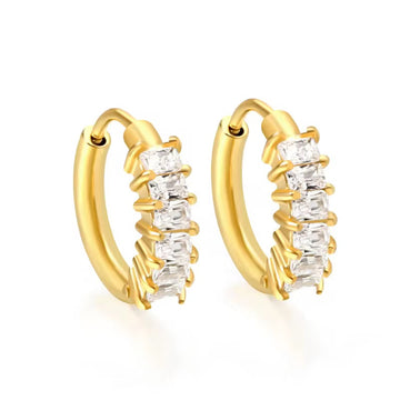 Nina Gold Baguette Huggie Earrings