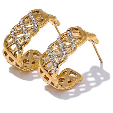 Leah Gold Lattice Hoop Earrings