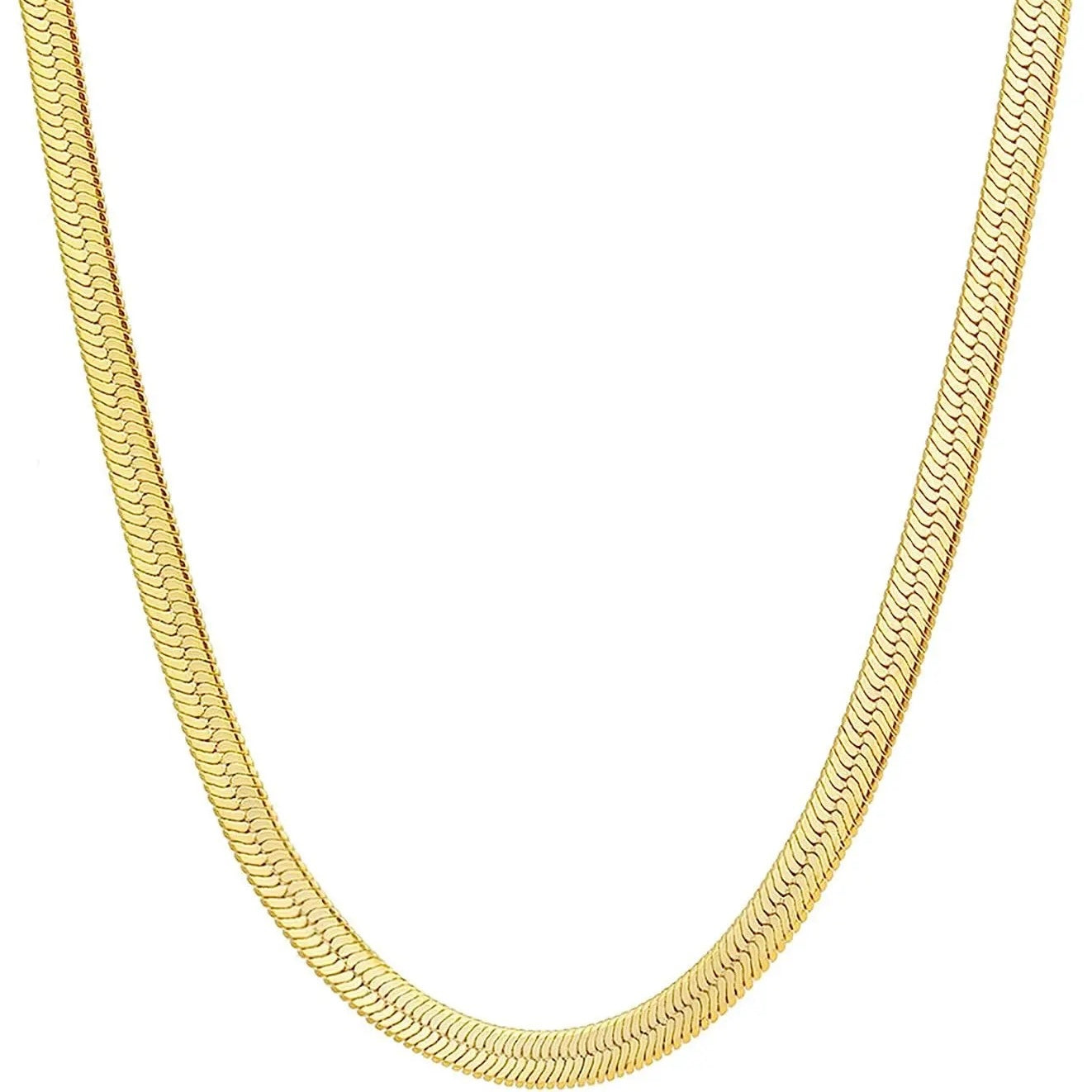 Snake Gold Long Necklace 18.5" +2"