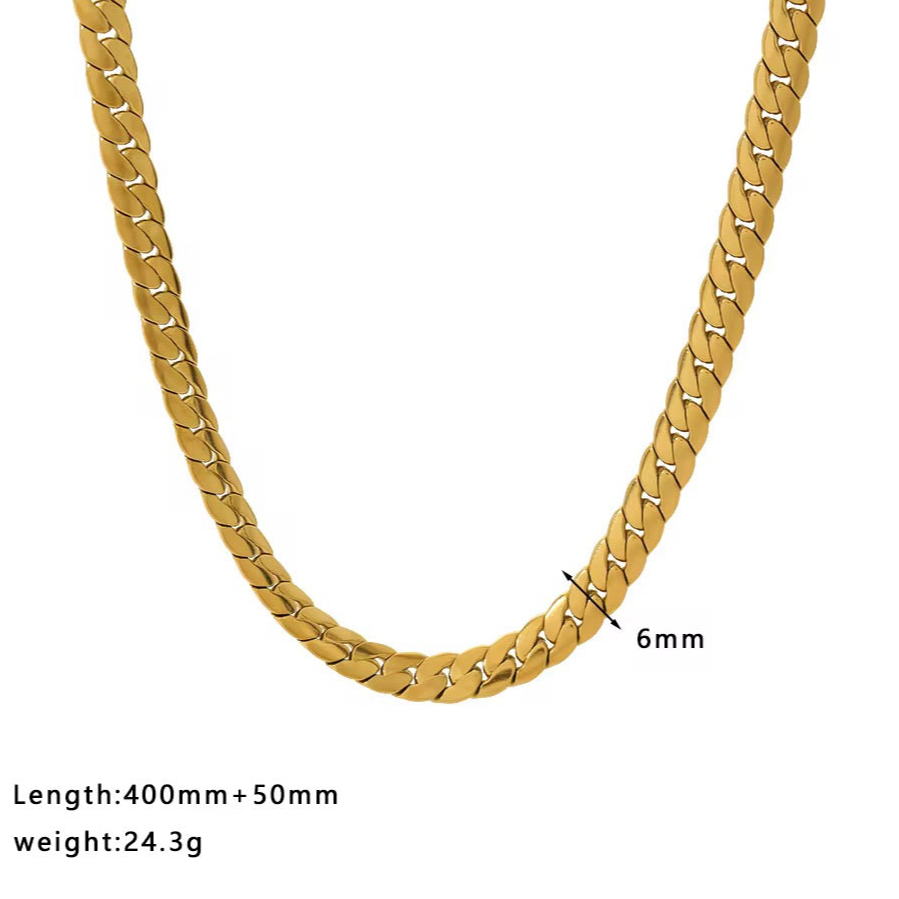 Tessa Flat Gold Necklace