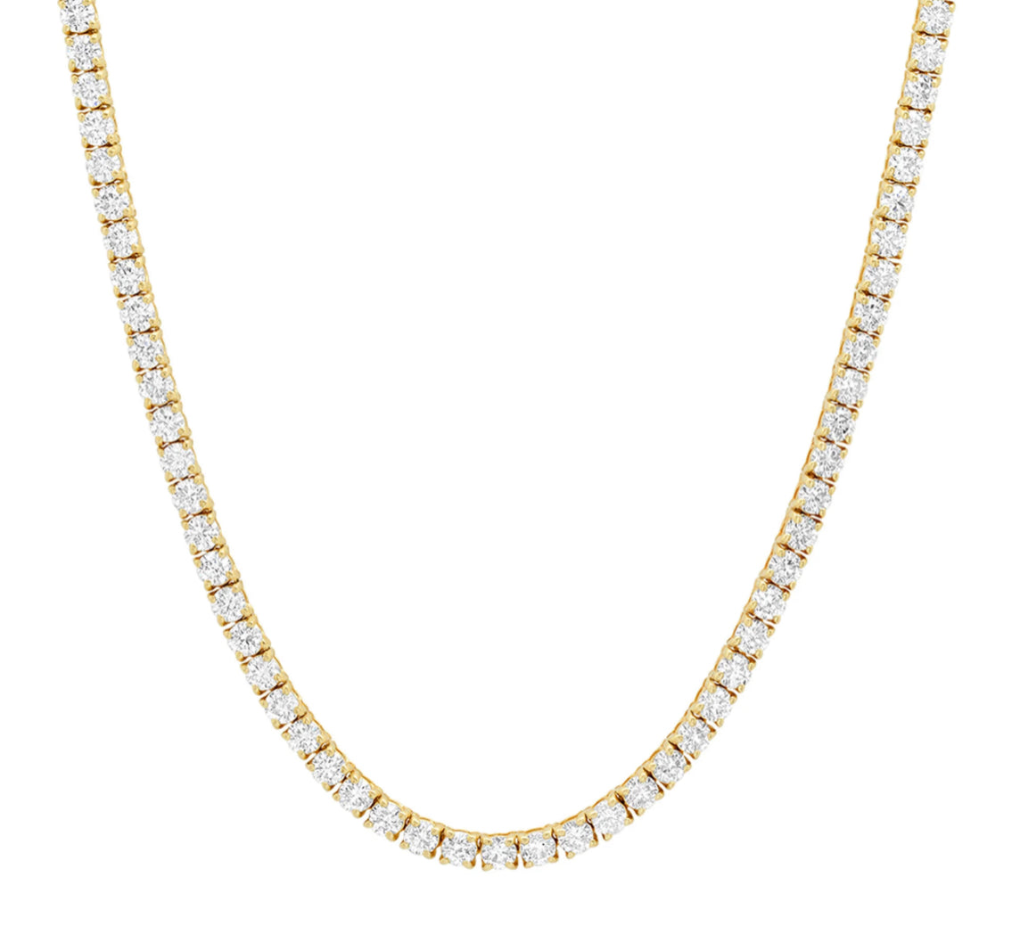 Grace Gold Tennis Necklace 16” X 3mm