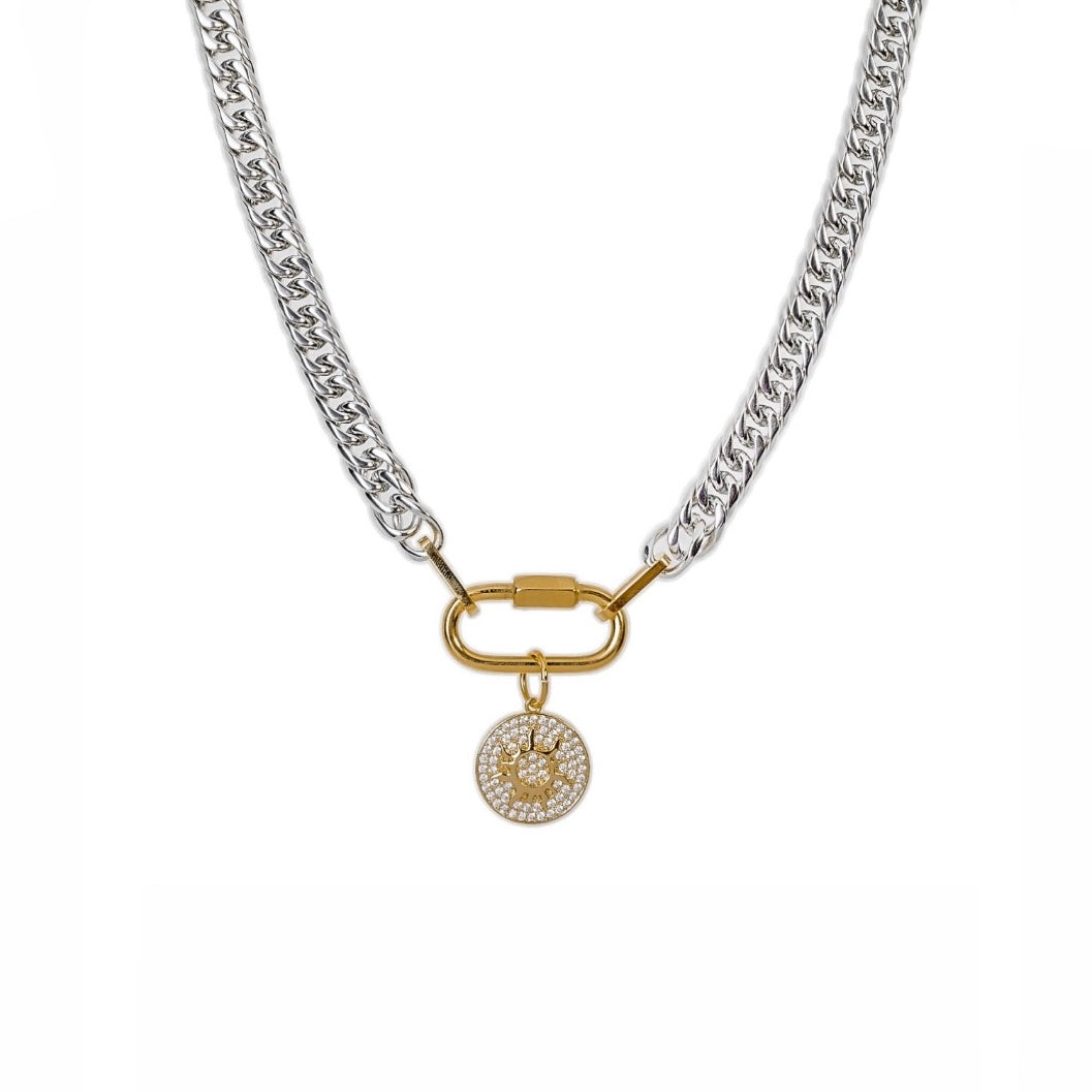 Mina Carabiner Silver Necklace