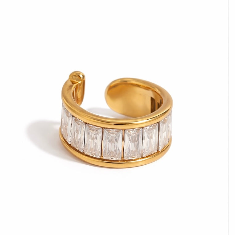 Dina Baguette Crystal Ear Cuff
