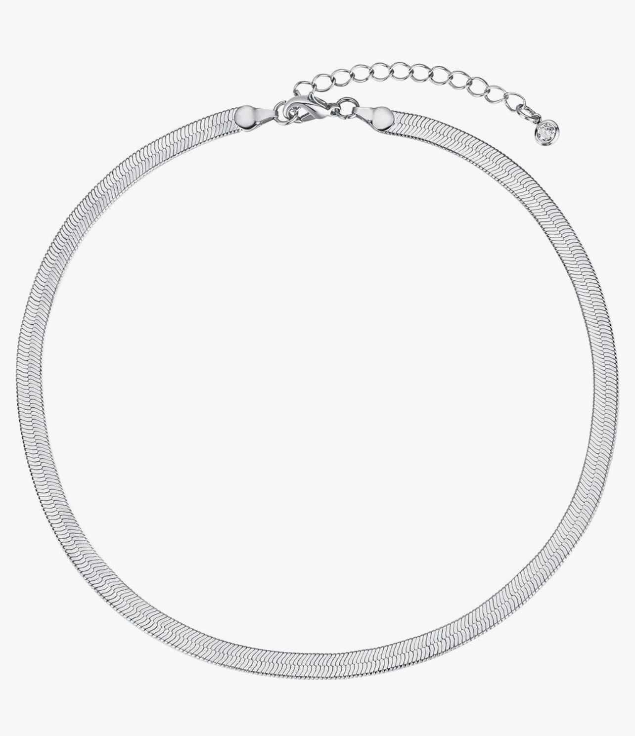 Snake Silver 14” + 2" Necklace