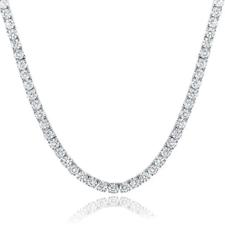 Grace Silver Tennis Necklace 16" X 3mm