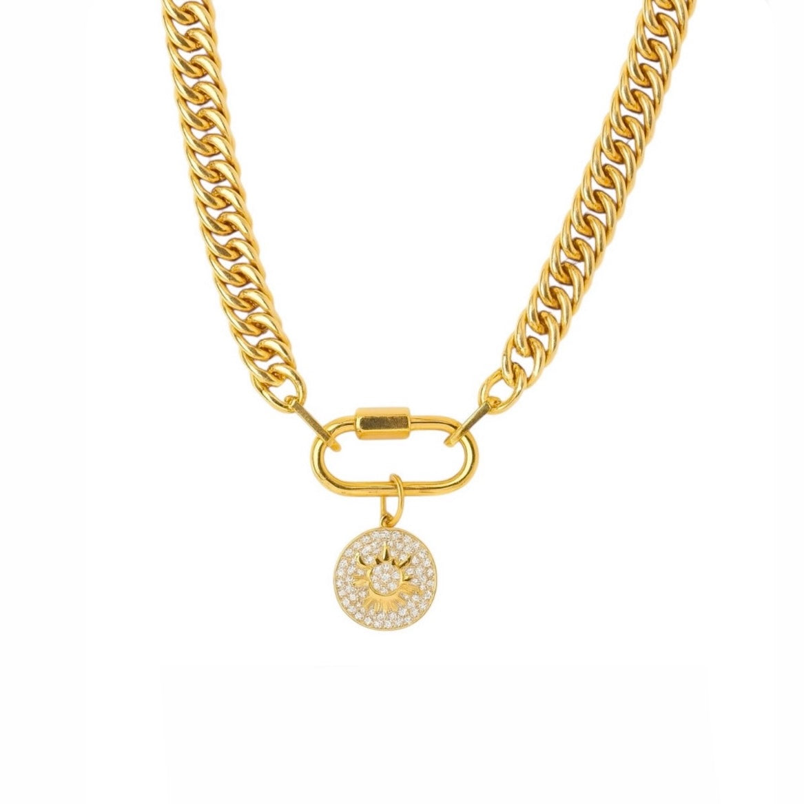 Mina Carabiner Gold Necklace