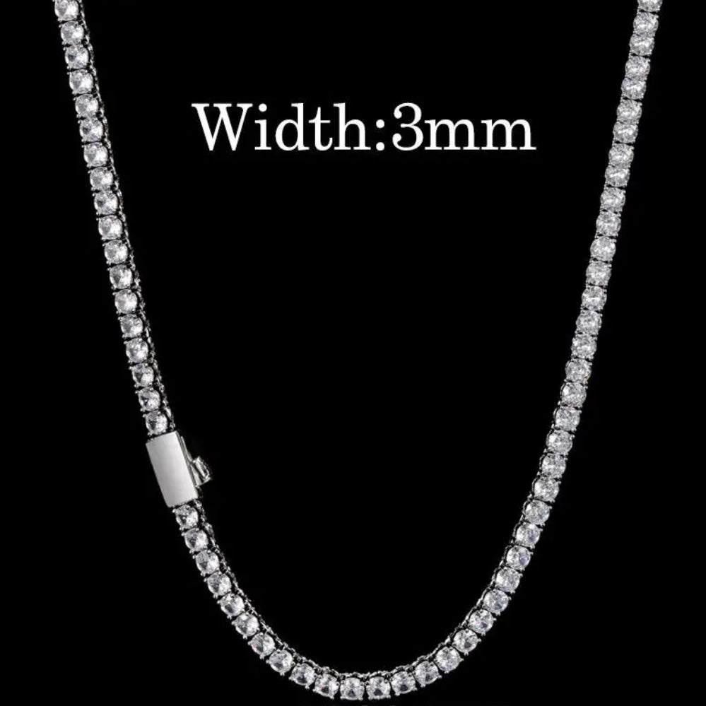 Grace Silver Tennis Necklace 16" X 3mm