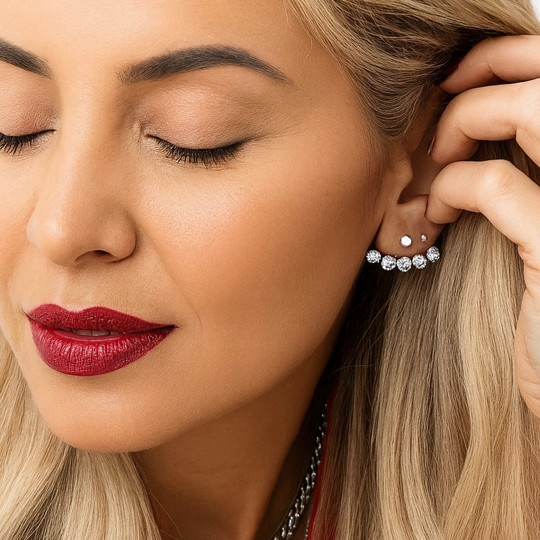 Cara Silver Zircon Earrings