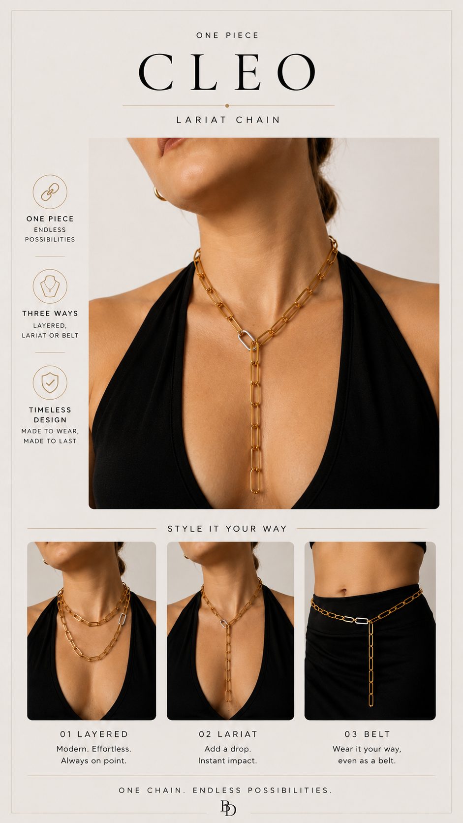 Cleo The Three-in-One Necklace & Belt