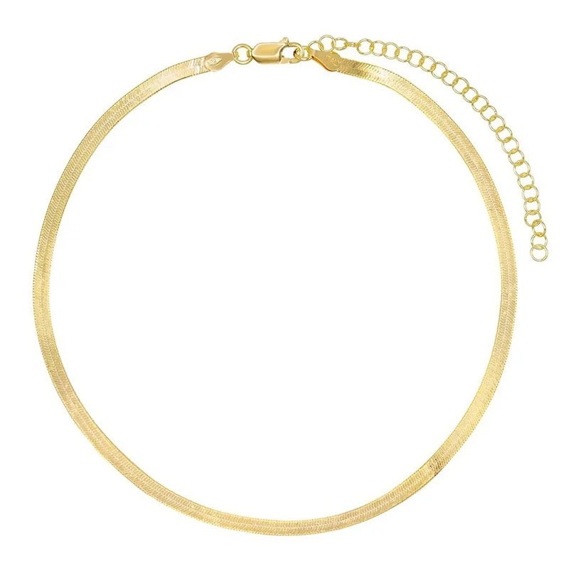 Snake Gold Long Necklace 19”+ 2”