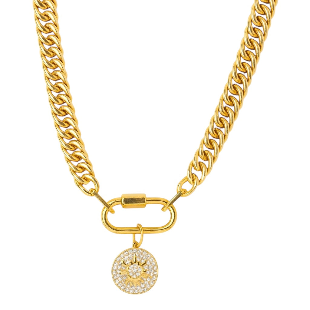 Mina Carabiner Gold Necklace