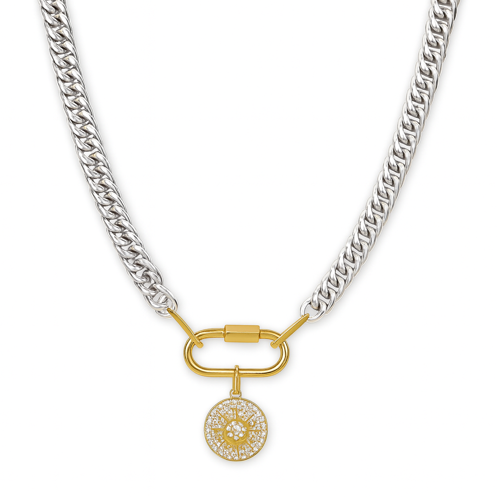 Mina Carabiner Silver Necklace