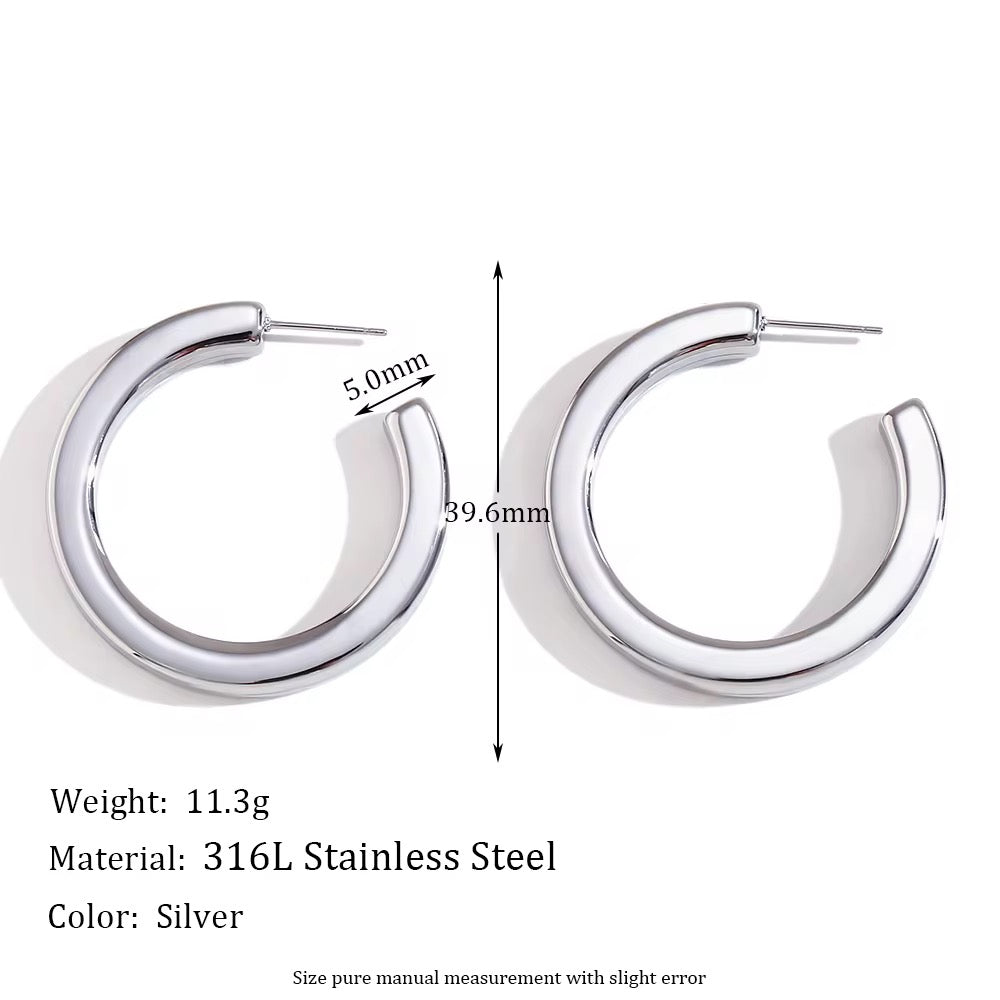 Gema Silver Hoop