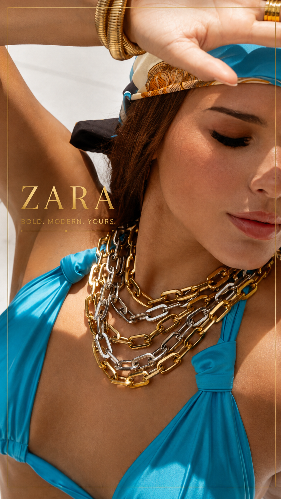 Zara Gold Oversized Link Necklace