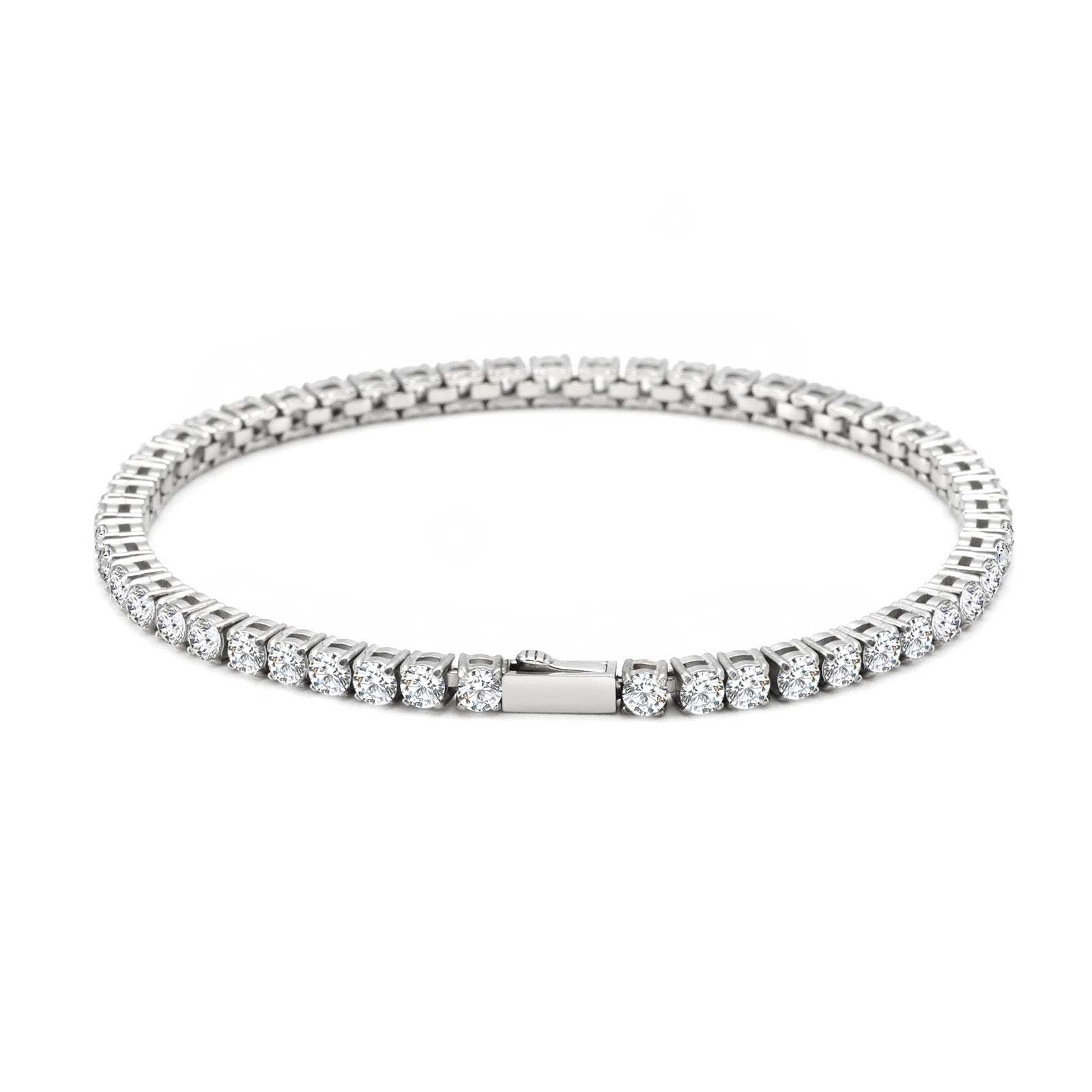 Grace Tennis Silver Bracelet 7”