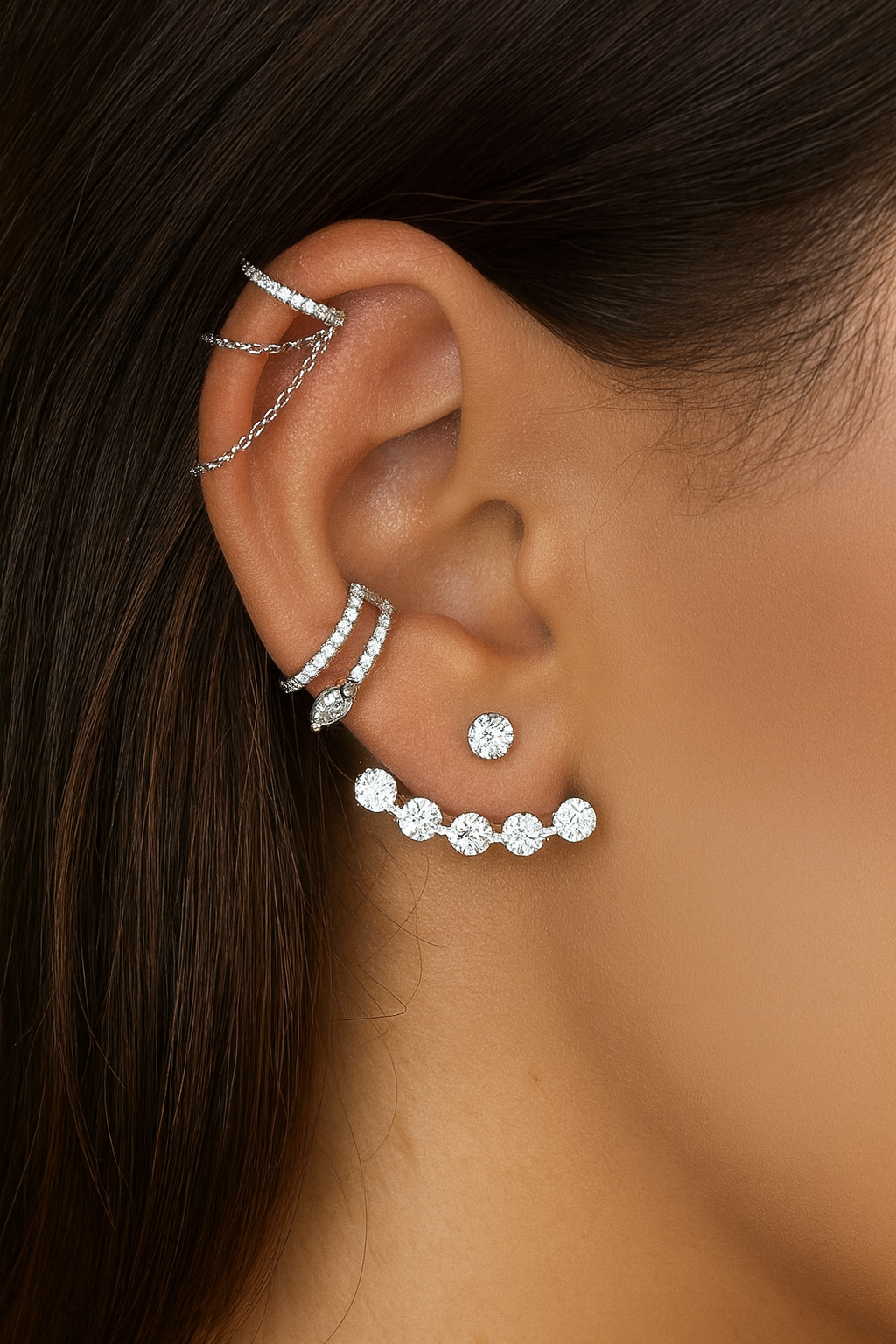 Cara Silver Zircon Earrings