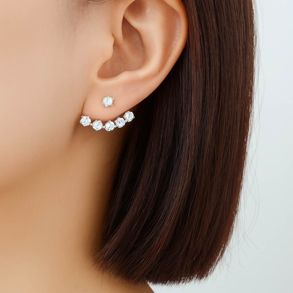 Cara Silver Zircon Earrings