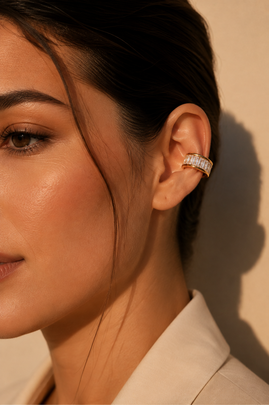Dina Baguette Crystal Ear Cuff
