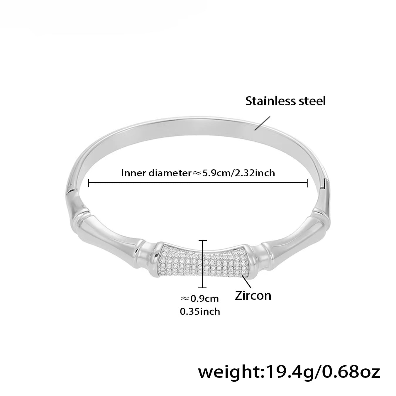 Ava Silver Bangle