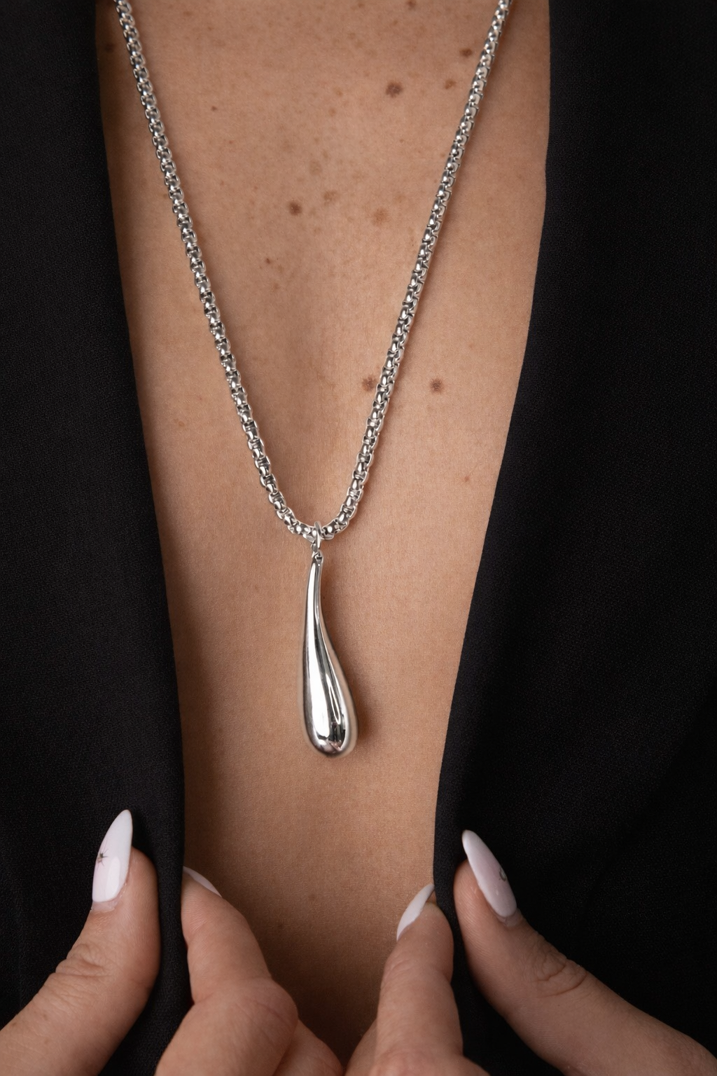 Drop Silver Necklace
