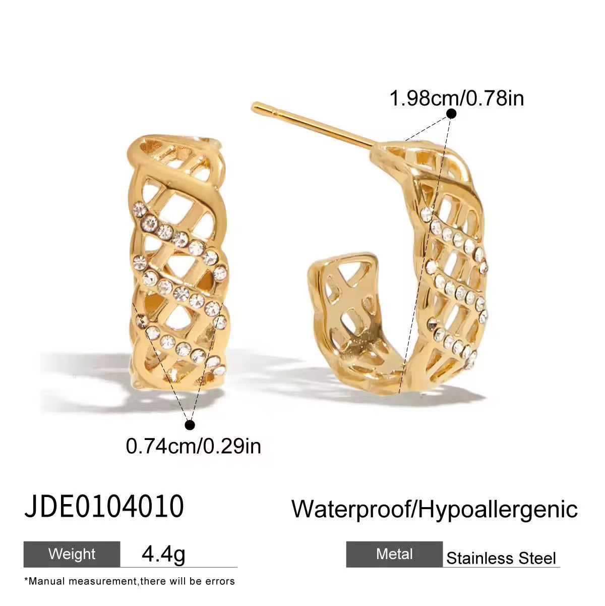 Leah Gold Lattice Hoop Earrings