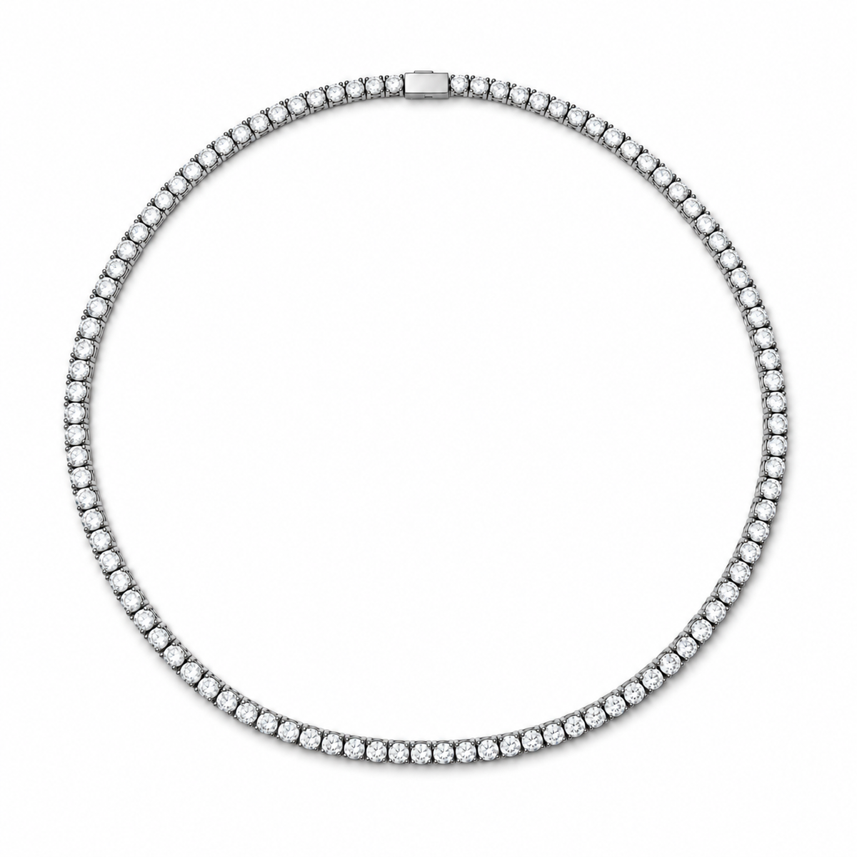 Grace Silver Tennis Necklace 16” X 2.5mm