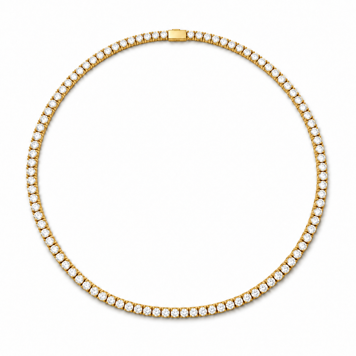 Grace Gold Tennis Necklace 16” X 2.5mm