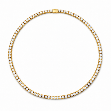 Grace Gold Tennis Necklace 16” X 2.5mm