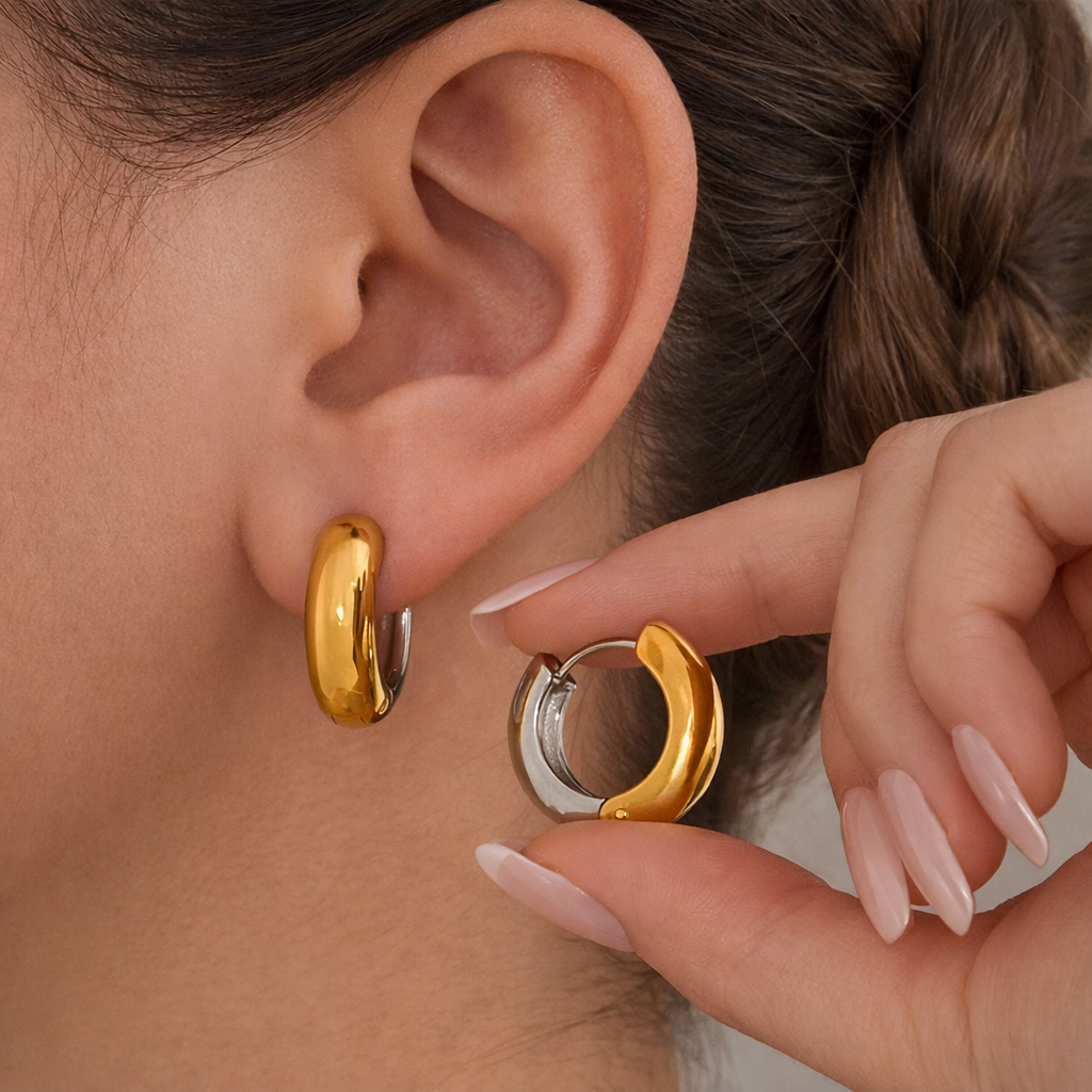 Tiziana Two-Tone Hoops
