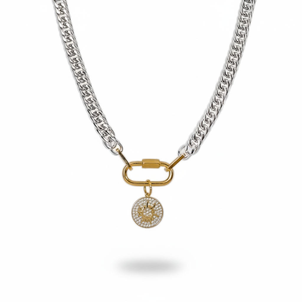 Mina Carabiner Silver Necklace