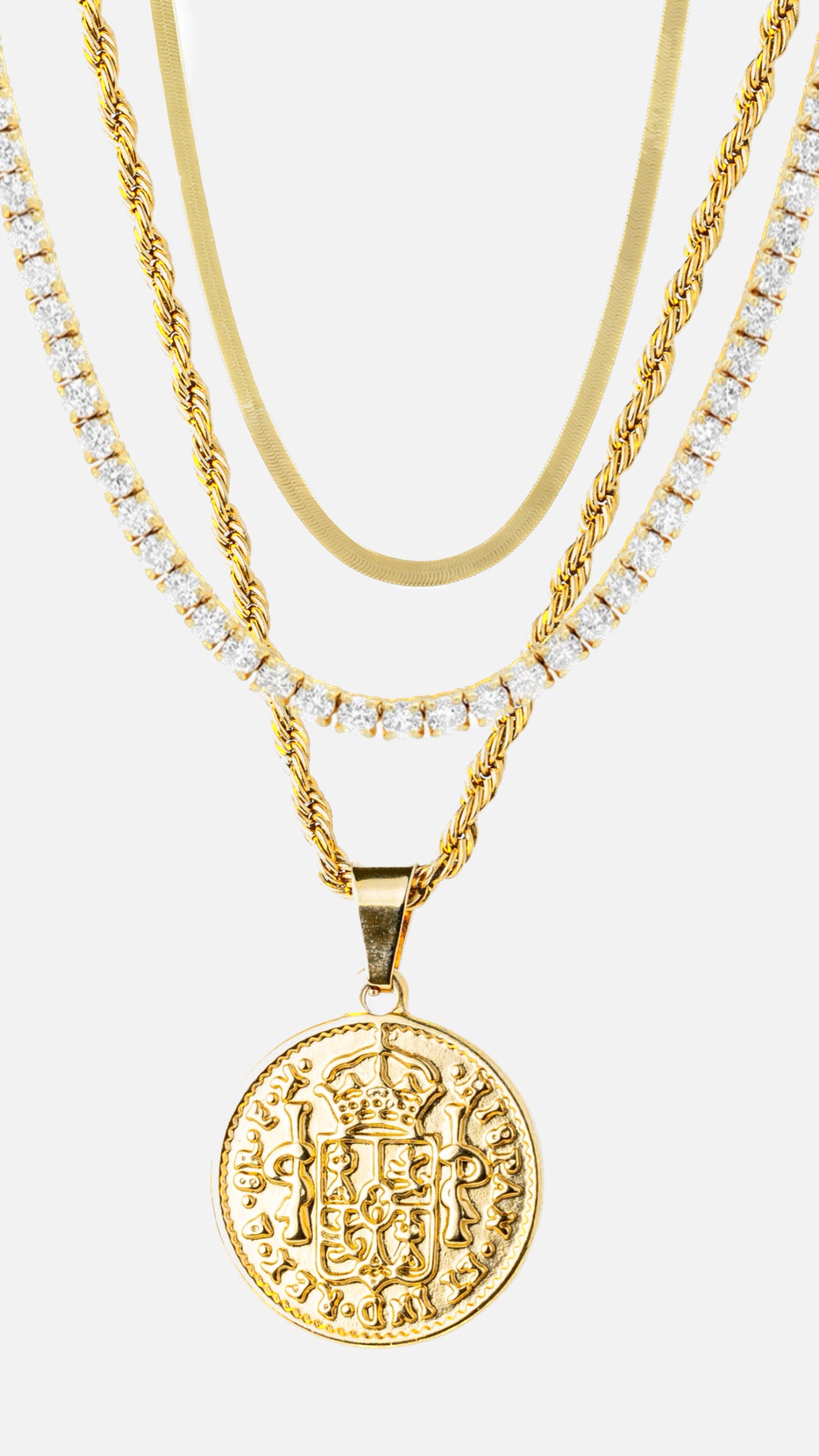 Grace Gold Tennis Necklace 16” X 3mm