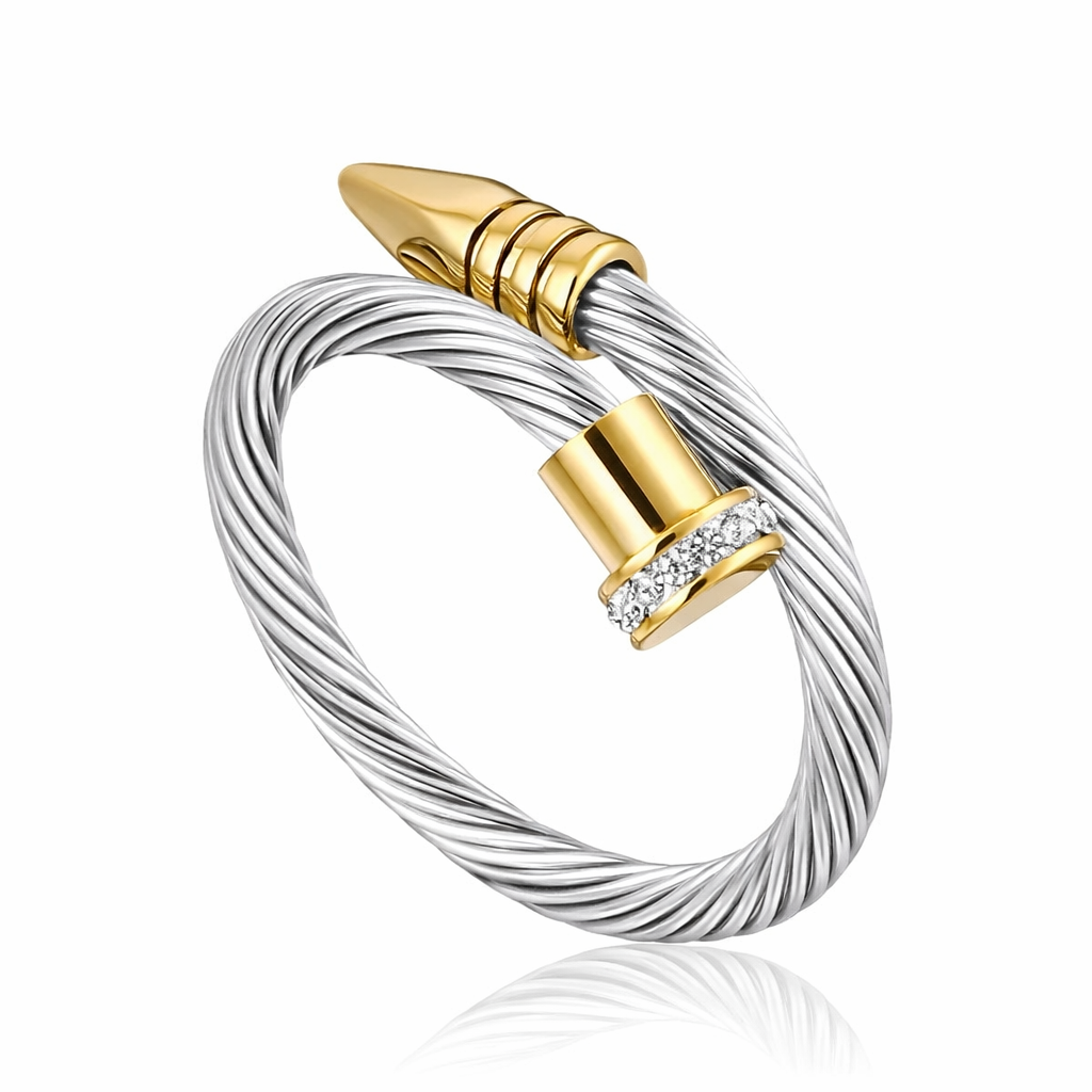 Twisted Nail Silver Ring