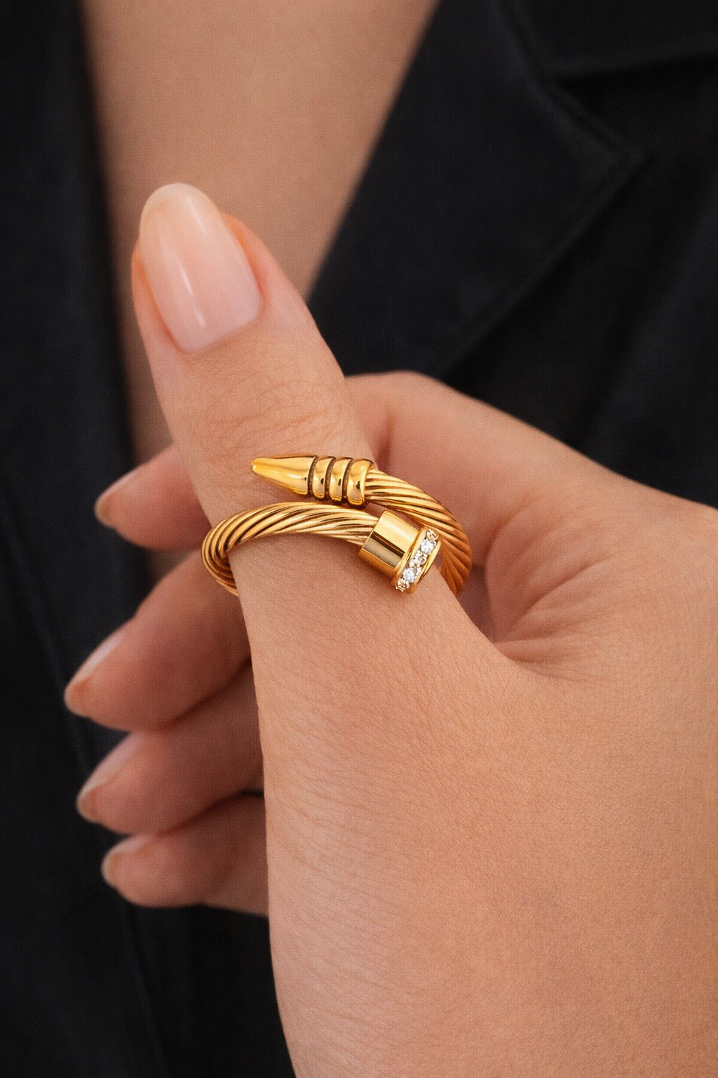 Twisted Nail Gold Ring