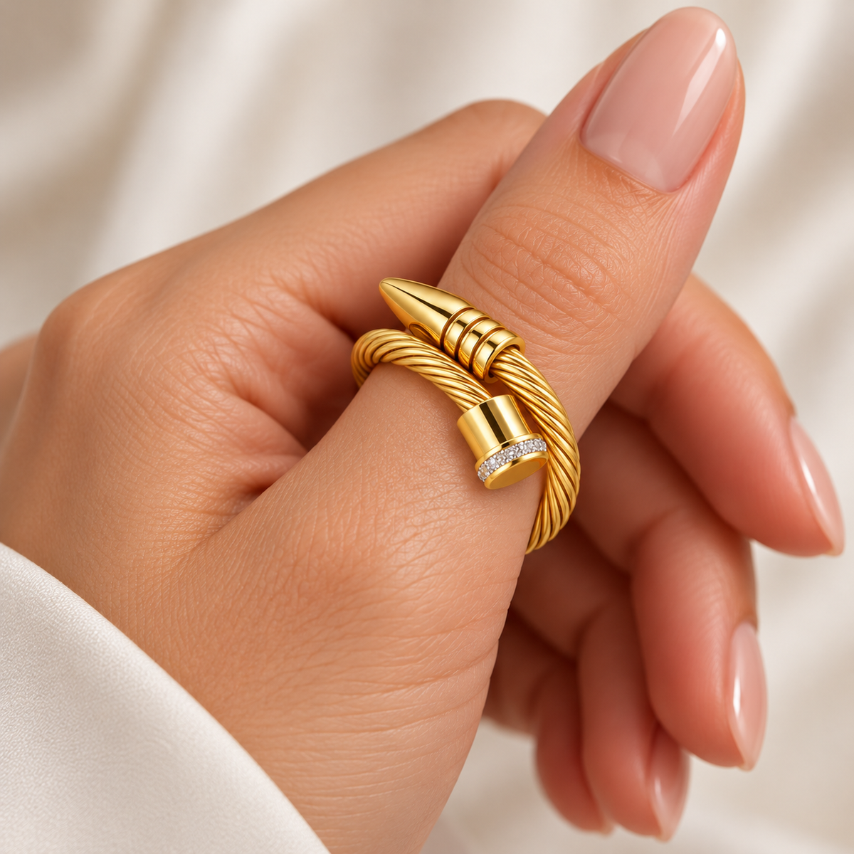 Twisted Nail Gold Ring