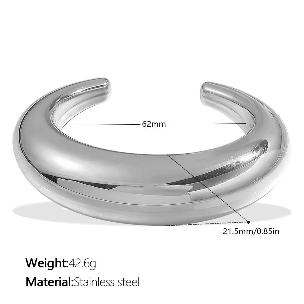 Penelope Silver Oversized Bangle