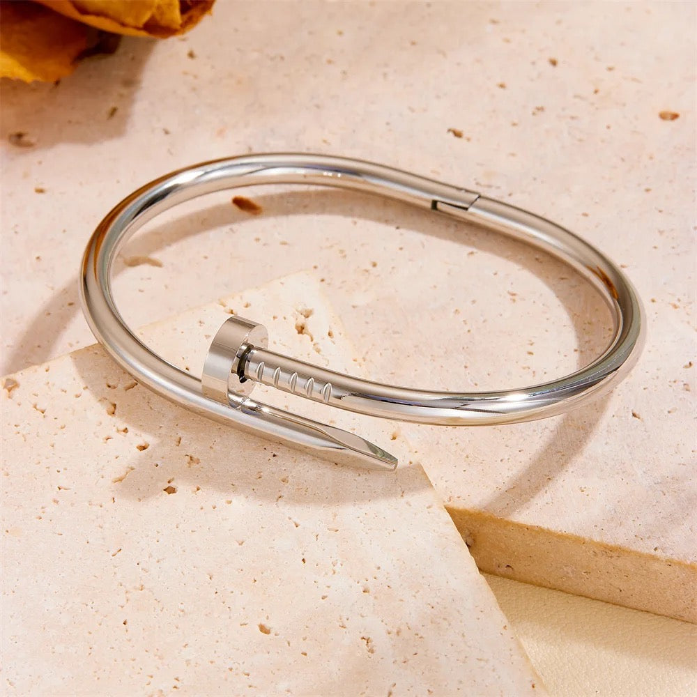 Nail Silver Bracelet