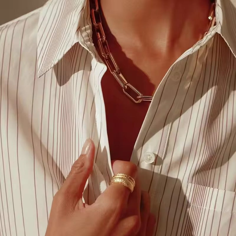 Zara Gold Oversized Link Necklace