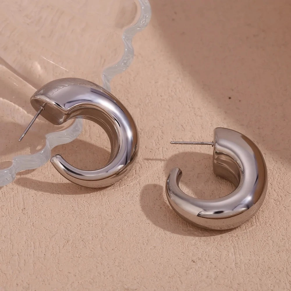 Ariel Silver Hoops