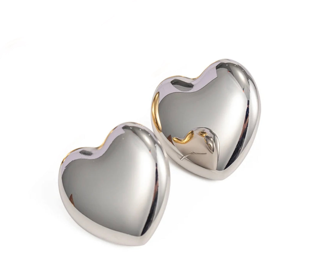 Cuore Silver Earrings