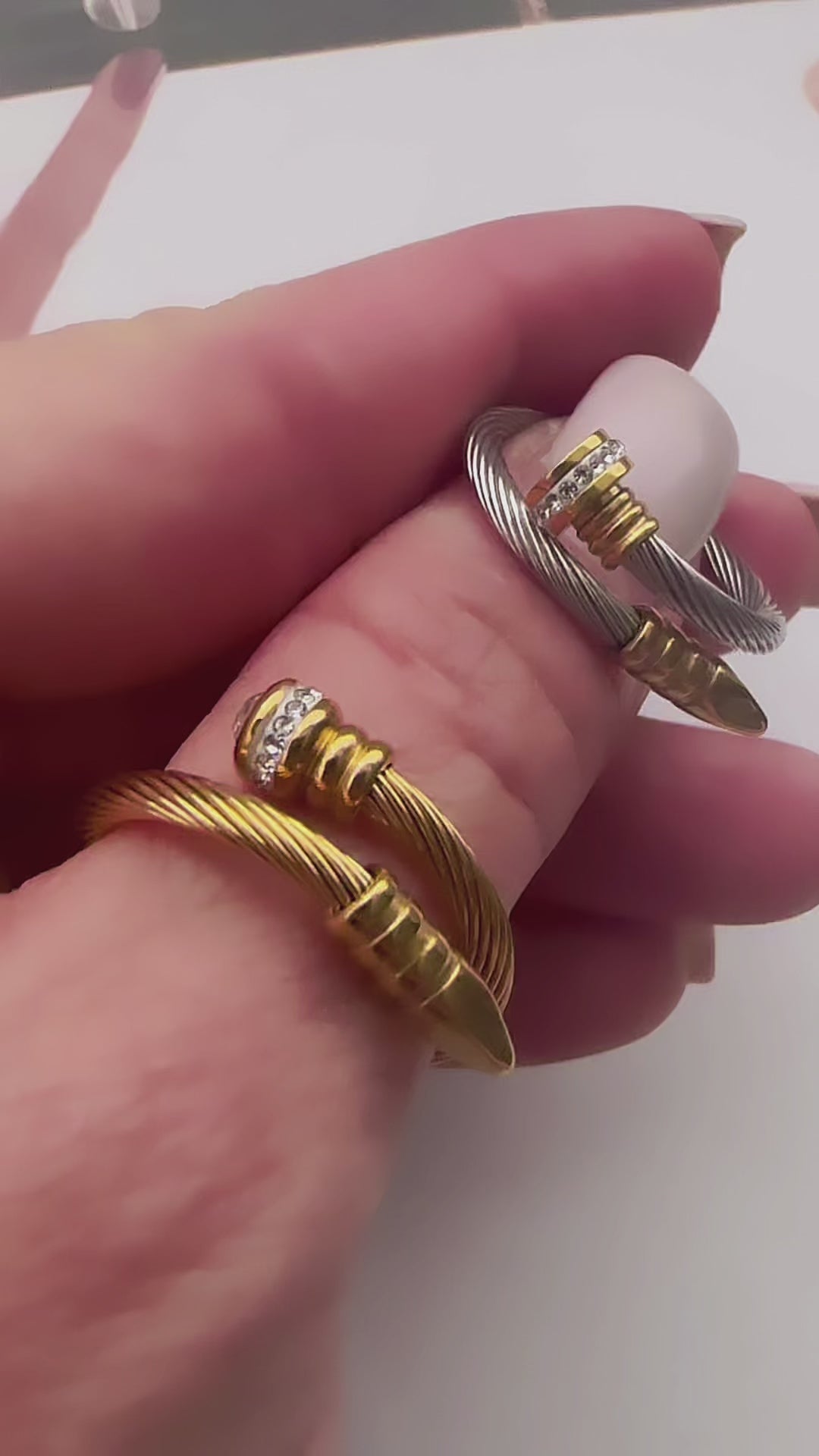 Twisted Nail Silver Ring