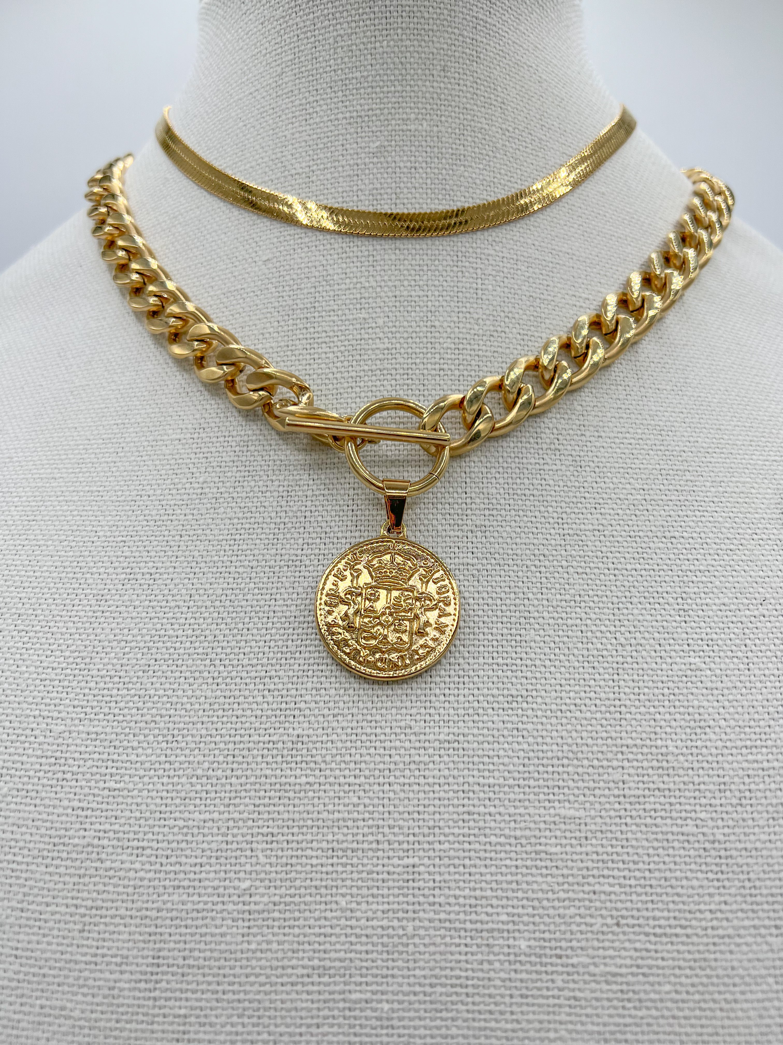 Snake gold necklace 16”