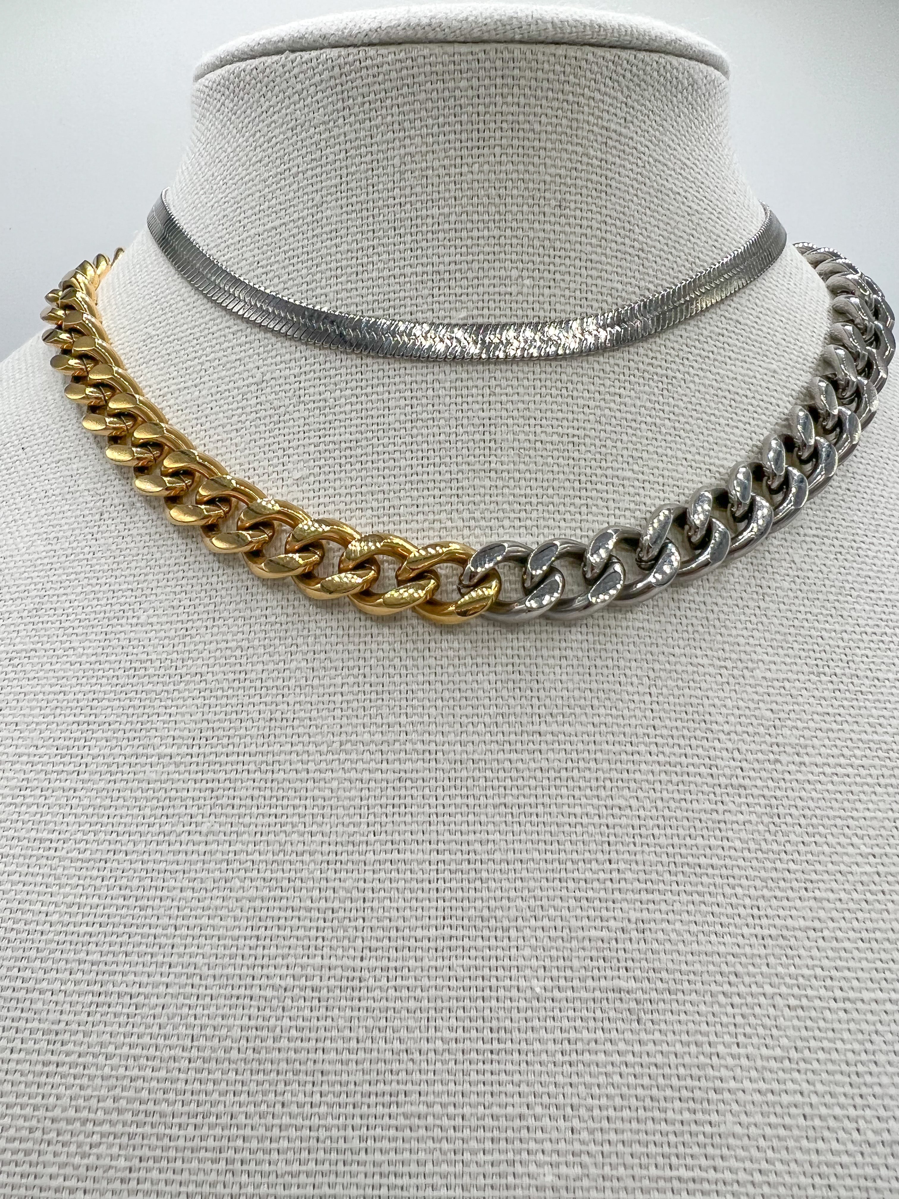 Snake silver necklace 14”