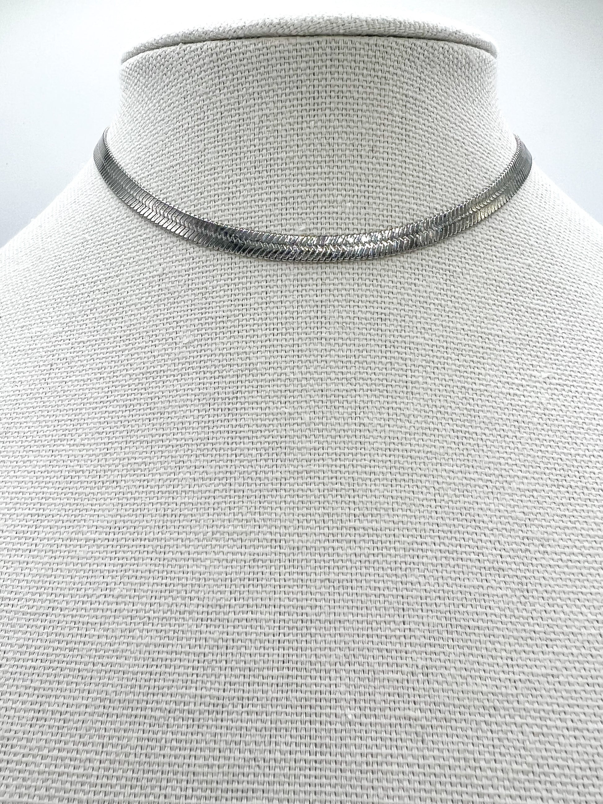 Snake silver necklace 14”