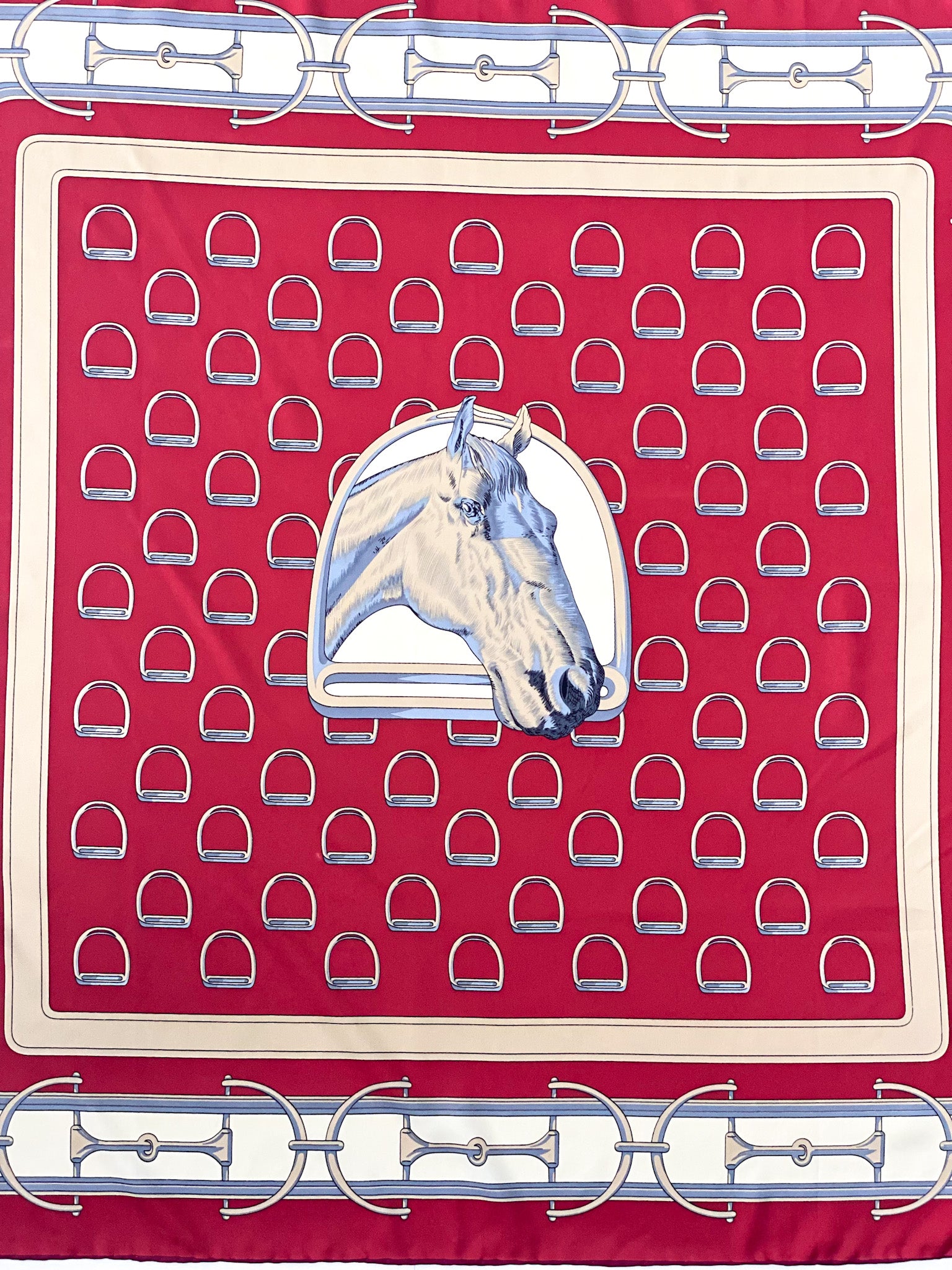 Small Scarf - Red Horse. (90x90)