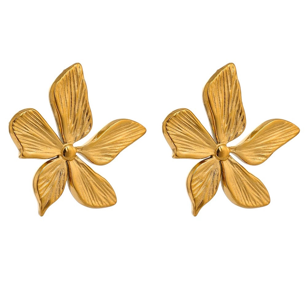 Gold Flower Earring