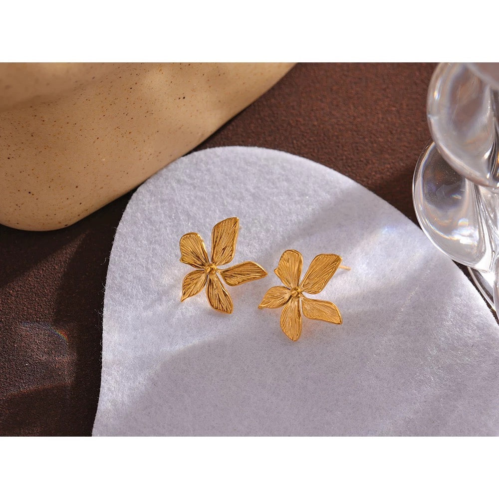 Gold Flower Earring