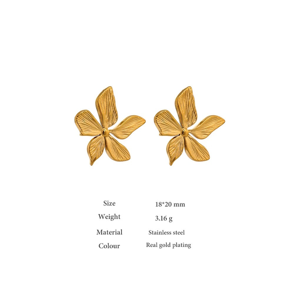 Gold Flower Earring