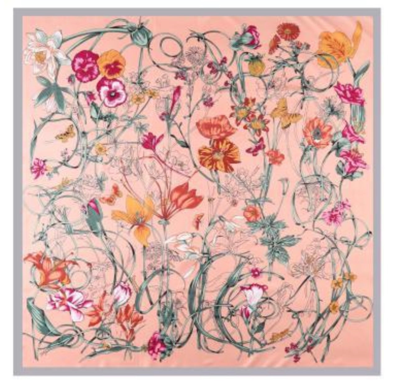 Beach Wrap - Pink Garden. (130x130)